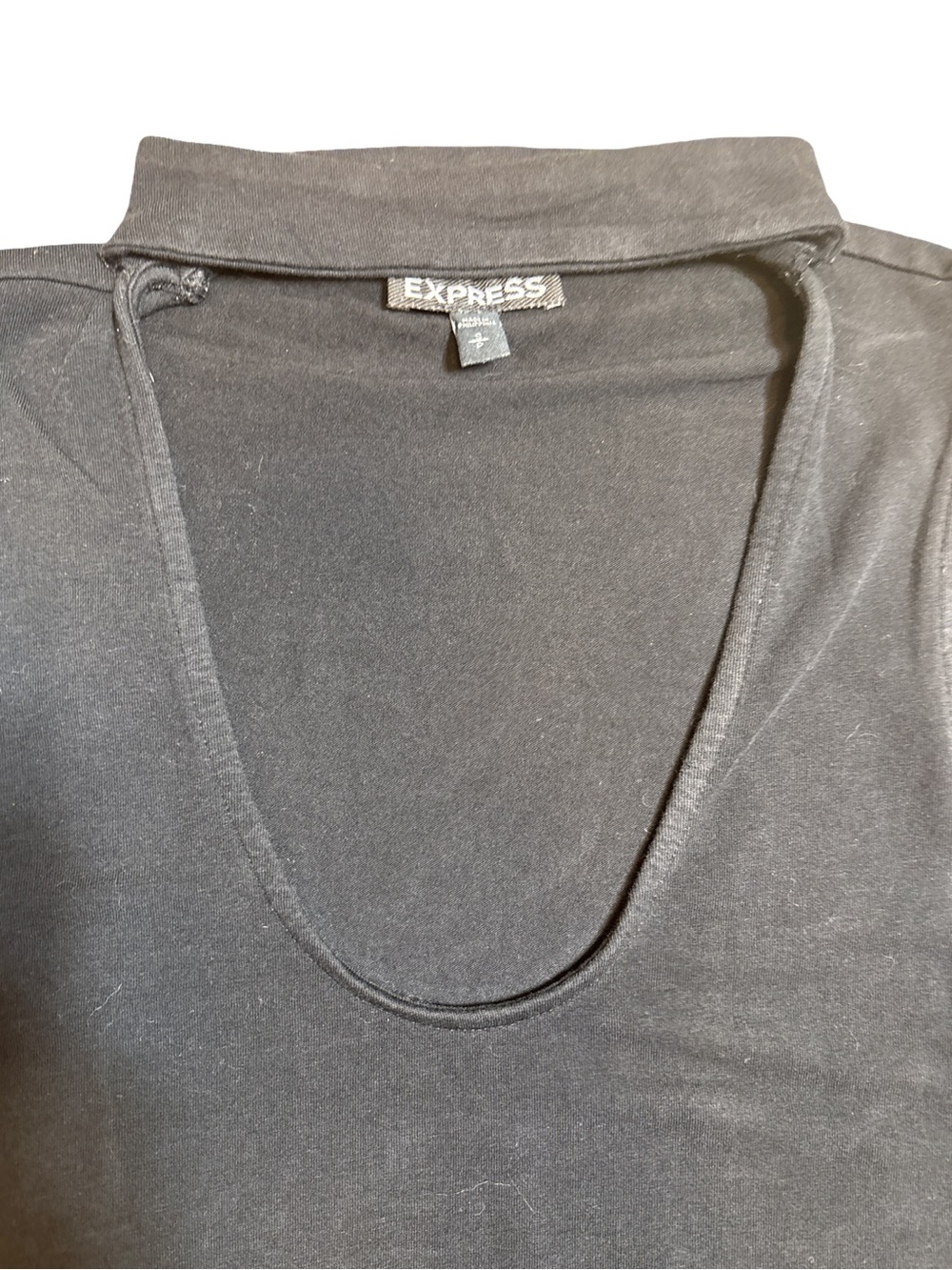 Express Black Choker Neck Tank Top Size Small | Sleeveless Scoop Neck Top - Picture 2 of 2